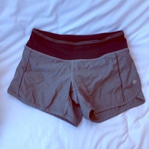 Grey lululemon speed shorts